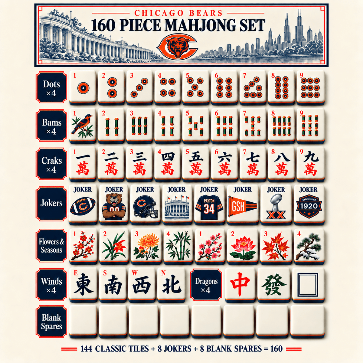 Premium CCB Mahjong Tiles Set TTMH